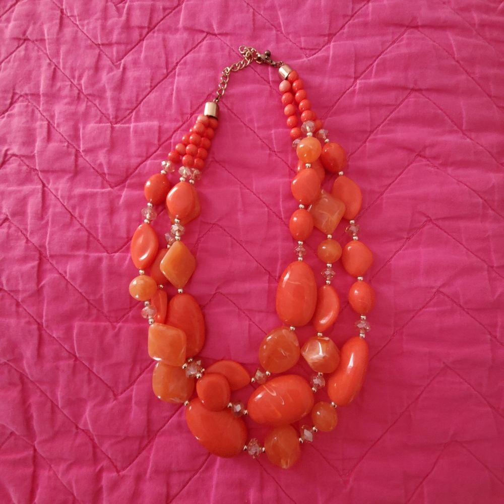 Dress Barn Orange Statement Necklace
